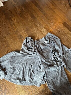 Fabletics Cozy Gray Hoodie & Jogger Set